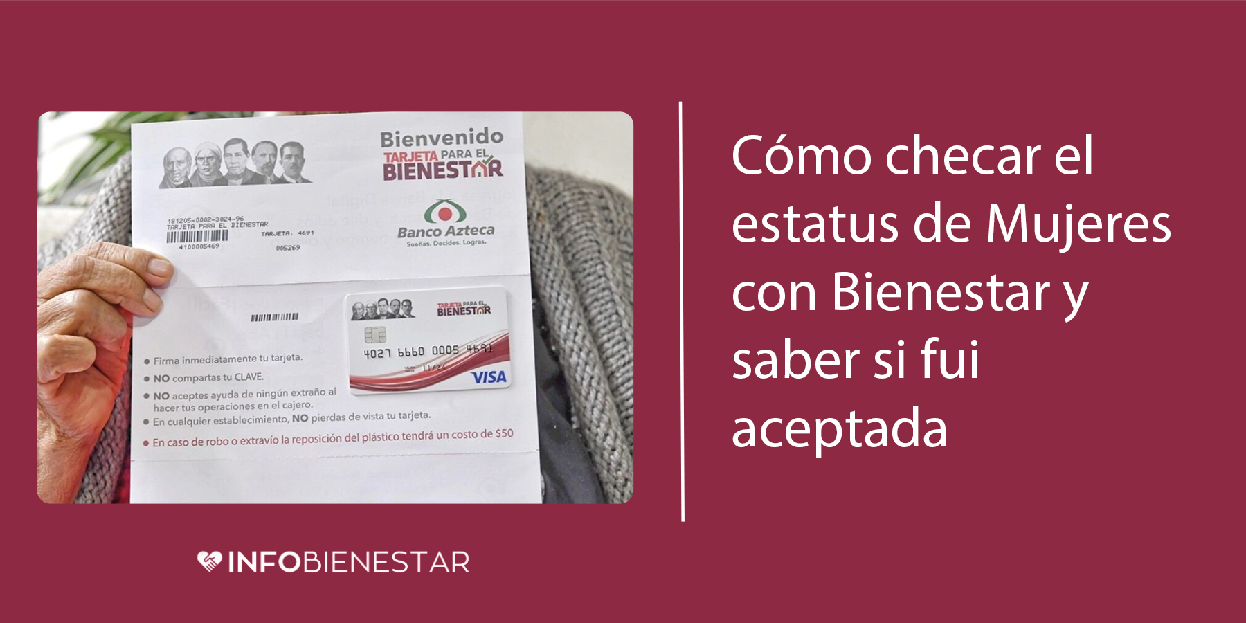 como saber si fui aceptada en mujeres con bienestar